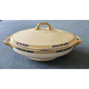 Zeh Scherzer Bavaria - Oval Covered Vegetable Blue And Yellow Floral Geometric
